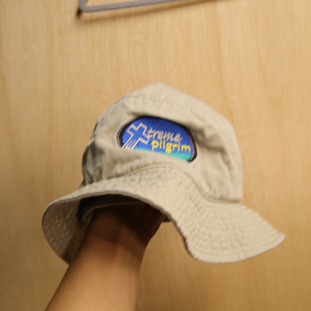 Vintage AJM International Xtreme Pilgrim Archdiocese of Halifax Bucket Hat Tan
